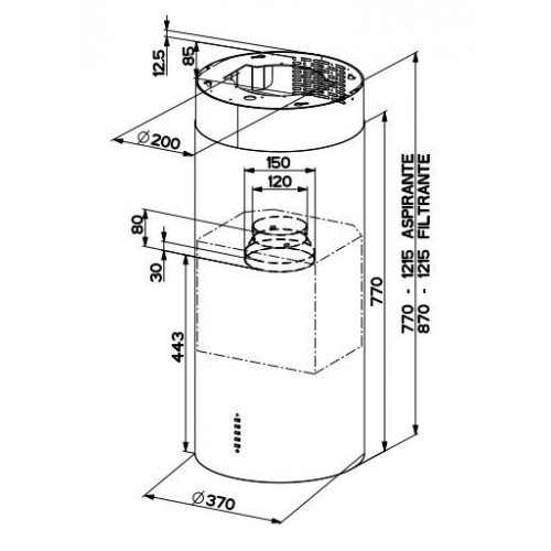 Вытяжка Faber Cylindra Isola EVO Plus WH Gloss A37 белый