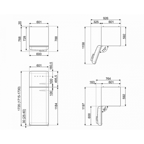 Холодильник SMEG FAB30LWH3