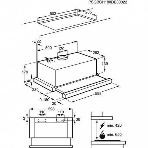 Встраиваемая вытяжка Zanussi ZHP60350SA