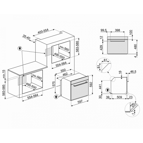 Духовой шкаф SMEG SF64M3VN