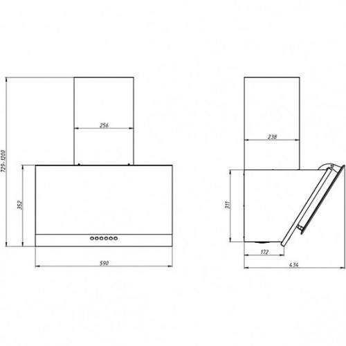 Вытяжка ELIKOR RX6754XB (нерж/черное стекло)