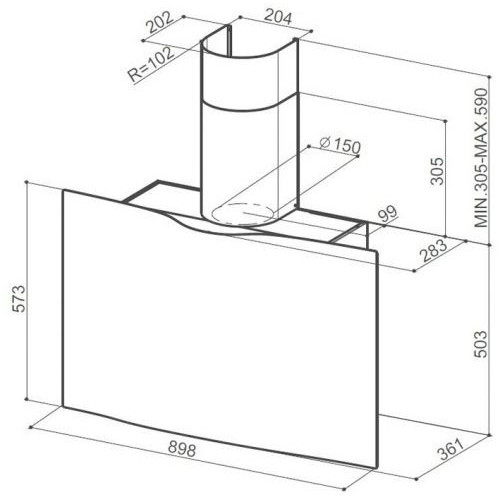 Вытяжка FABER 110.0393.872 FABER VEIL TIBETIAN SILVER