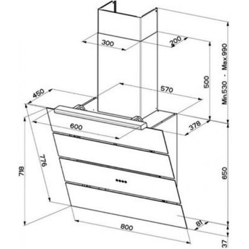 Вытяжка Faber Eko EG8 BK A80 черный (110.0256.162)