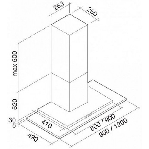 Вытяжка FALMEC kristal parete 60 ix/glass (600)