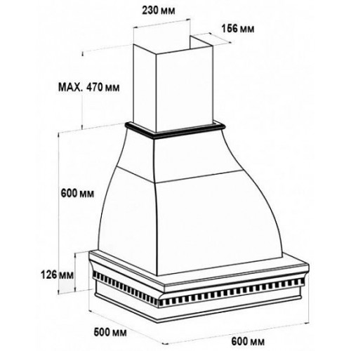 Каминная вытяжка VIALONA CAPPE Руджери ППУ inca 550 60