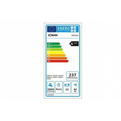 Посудомоечная машина BOMANN GSPE 872 VI 60 cm A+++