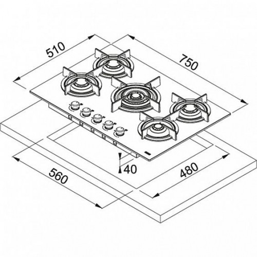 Варочная панель FRANKE FHCR 755 4G TC HE XS C (106.0374.285)