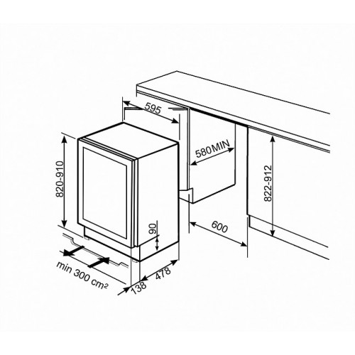 Встраиваемый винный шкаф SMEG CVI138LWS2