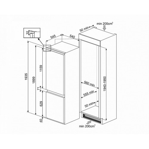 Холодильник SMEG C8194TNE