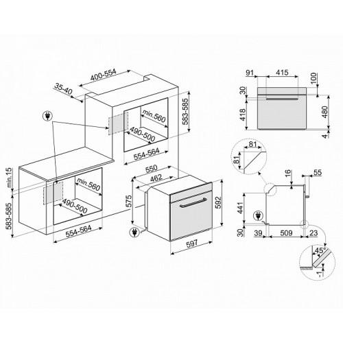 Духовой шкаф SMEG SF6905B1