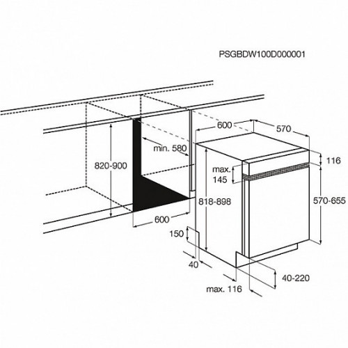 Посудомоечная машина встраиваемая полноразмерная ELECTROLUX esi 67040 xr