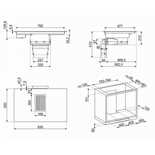 Индукционная варочная панель SMEG HOBD682R