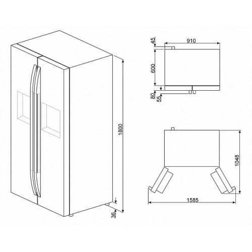 Холодильник SMEG sbs63ned