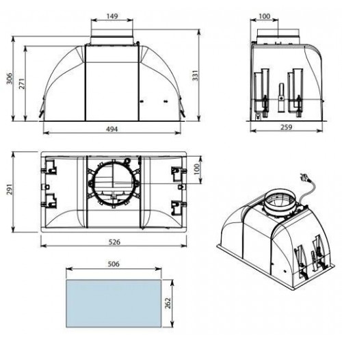 Вытяжка FALMEC GRUPPO INCASSO VISION 50 (CGIW50.E16P9#ZZZI491F)