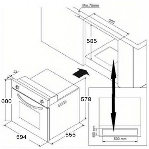 Газовый духовой шкаф RICCI RGO-620BG