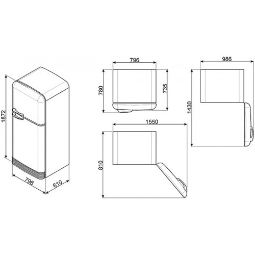 Холодильник Smeg FAB50RRD