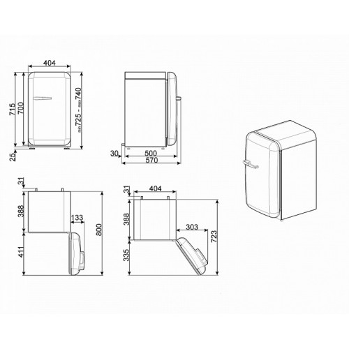 Минибар SMEG FAB5LPB3