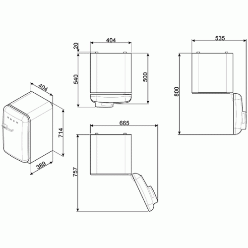 Холодильник SMEG FAB5LRD