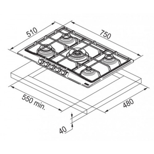 Поверхность FRANKE fhtl 755 4g tc oa c