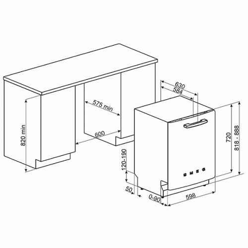 Посудомоечная машина SMEG st2fabne2