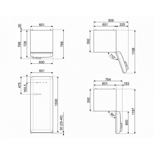 Холодильник SMEG FAB28RDTP3