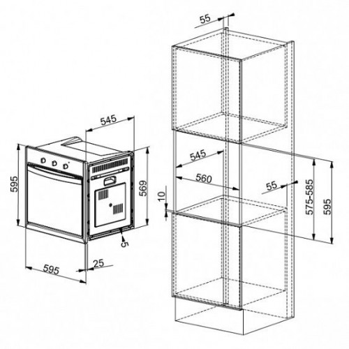 Газовый духовой шкаф FRANKE CM 55 G OA Fragranite Бежевый 116.0183.312