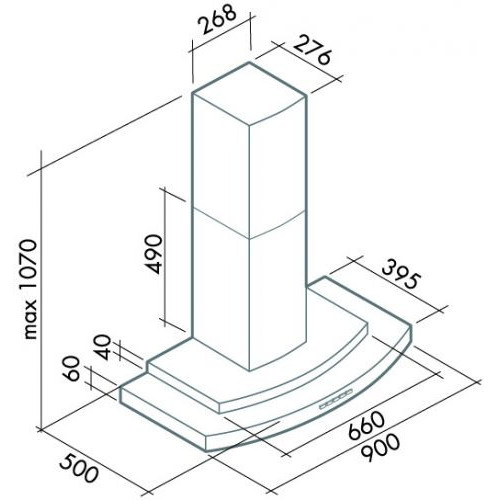 Вытяжка FALMEC step parete 600 90 ix