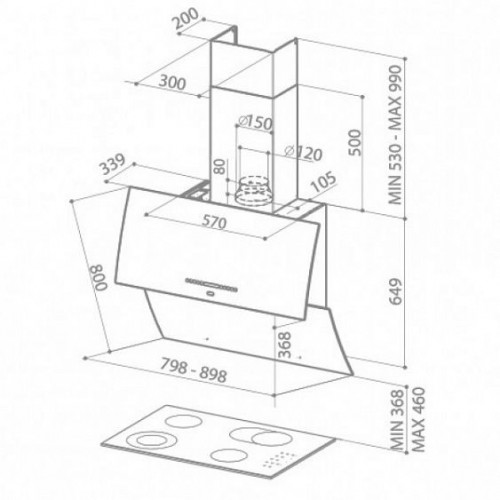 Вытяжка FABER 110.0255.527 mirror bk brs x/v a90 logic