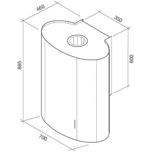 Вытяжка FALMEC ellittica isola 70 inox (800)