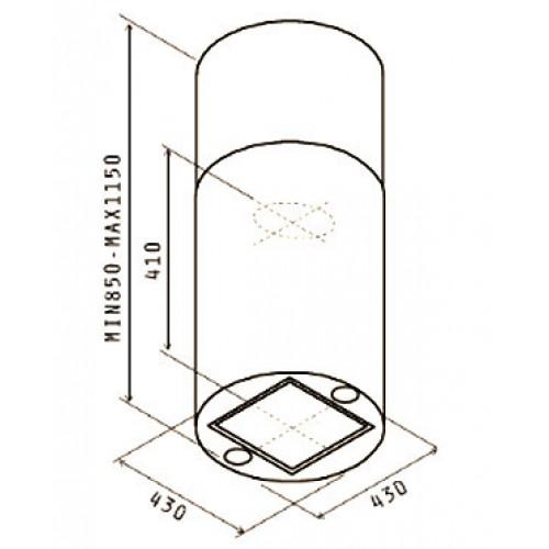 Вытяжка JET AIR PIPE ISLAND WH/A/43