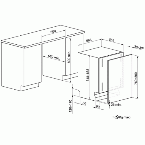 Посудомоечная машина Smeg STLA825B-2