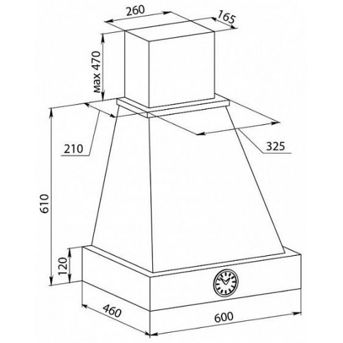 Каминная вытяжка VIALONA CAPPE Британика с часами inca 550 60
