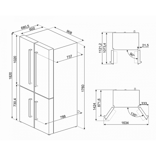 Холодильник SMEG FQ60B2PE1