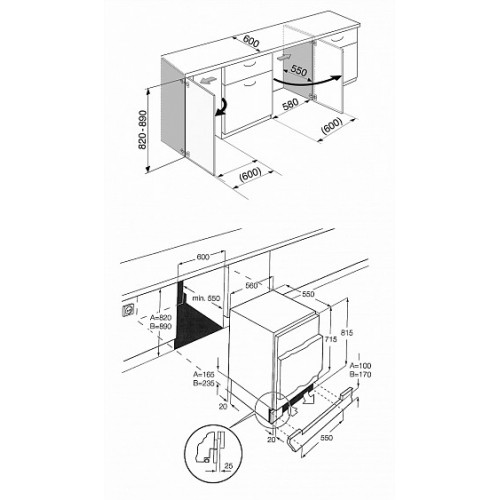 Встраиваемый холодильник SMEG U3L080P1