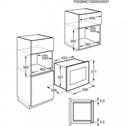 Встраиваемая микроволновая печь ZANUSSI ZMBN2SX черный/нержавеющая сталь