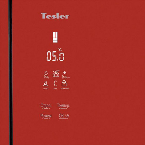 Холодильник TESLER RFD-361I RED GLASS