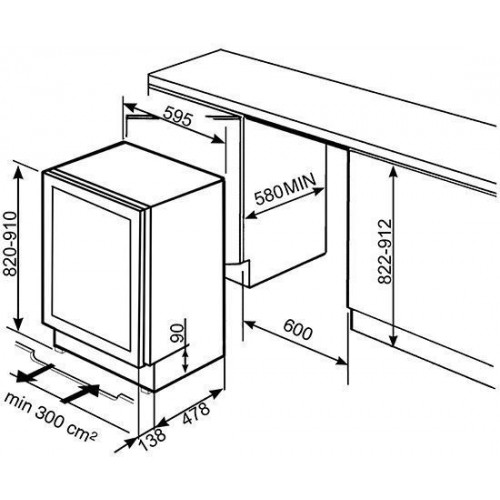 Встраиваемый винный шкаф SMEG CVI338RX3