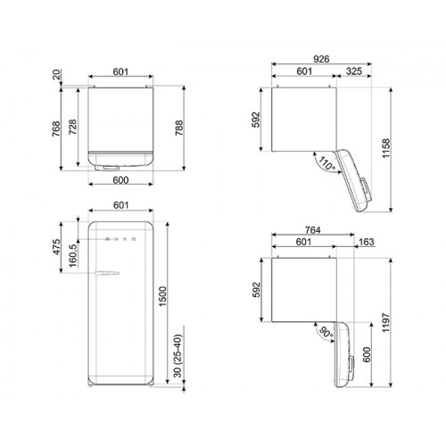 Холодильник SMEG FAB28LYW3