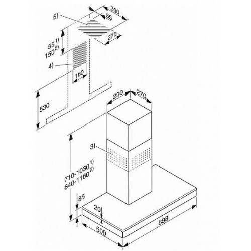 Каминная вытяжка MIELE DA 6698 W HVBR